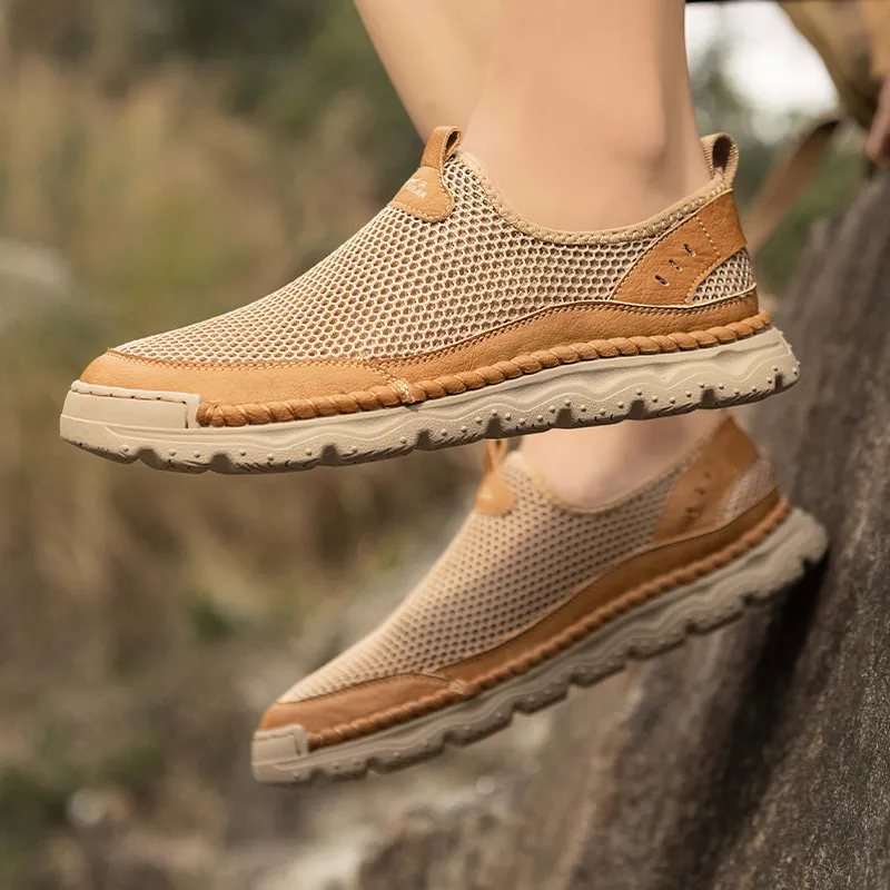 G.N.SHIJIA Casual Shoes Men Low Top Khaki/Light Brown-16