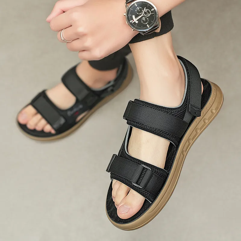 G.N.SHIJIA Beach Sandals Men Black Gray/Black Green-6