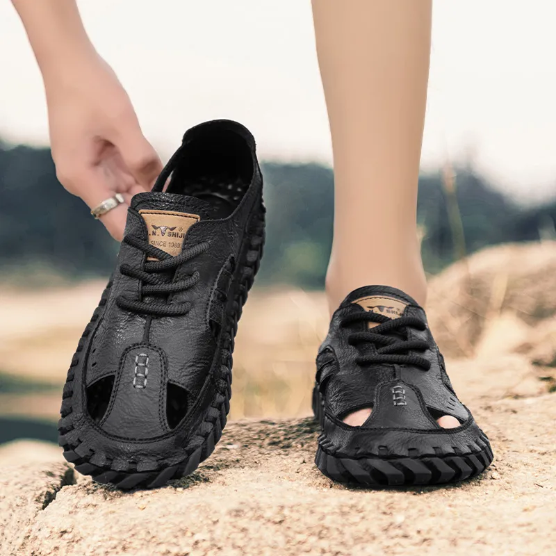 G.N.SHIJIA River Trekking Shoes Men Black/Red Brown-7