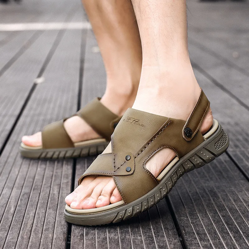 G.N.SHIJIA Beach Sandals Men Black/Khaki-13