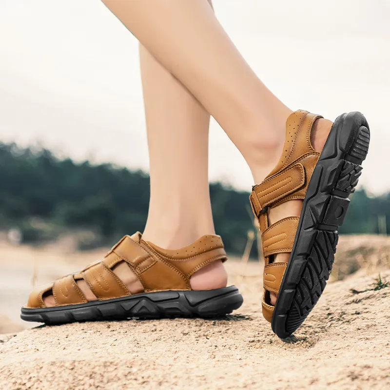G.N.SHIJIA Beach Sandals Men Black/Light Brown-13