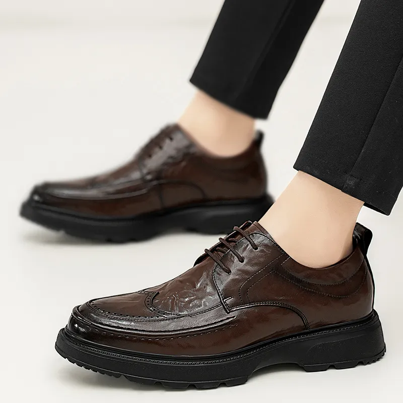 G.N.SHIJIA Dress Shoes Men Low Top Black/Brown-18