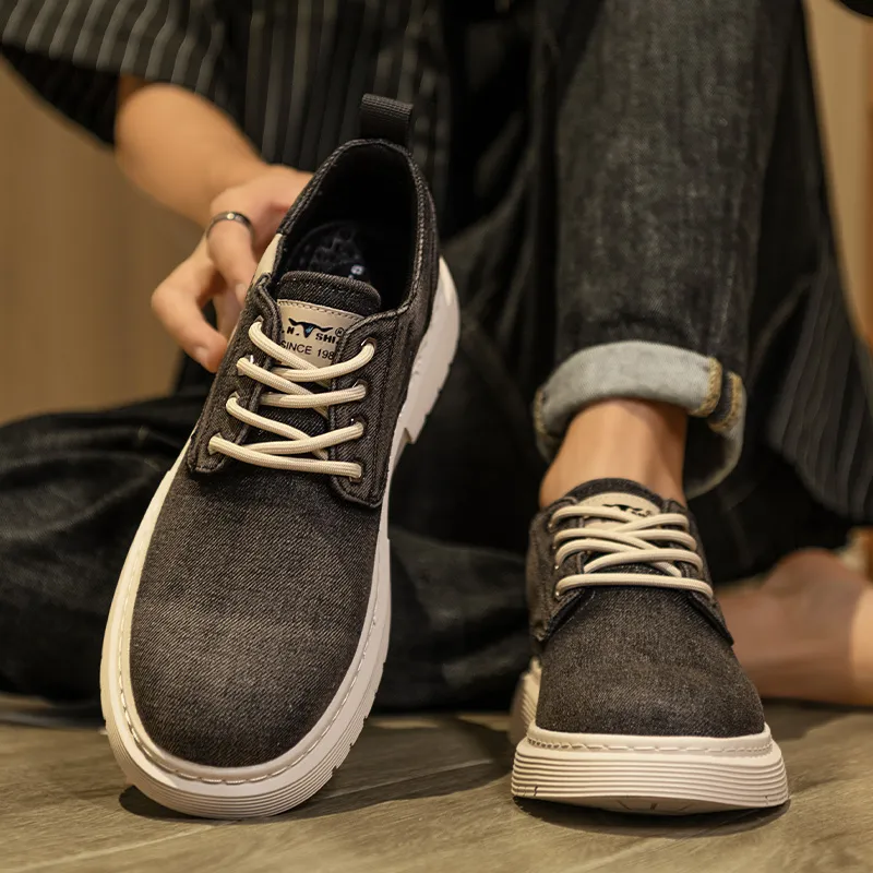 G.N.SHIJIA Casual Shoes Men Low Top Blue/Black-8