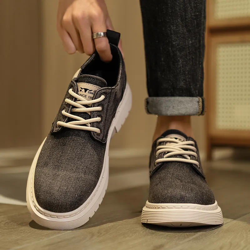 G.N.SHIJIA Casual Shoes Men Low Top Blue/Black-6