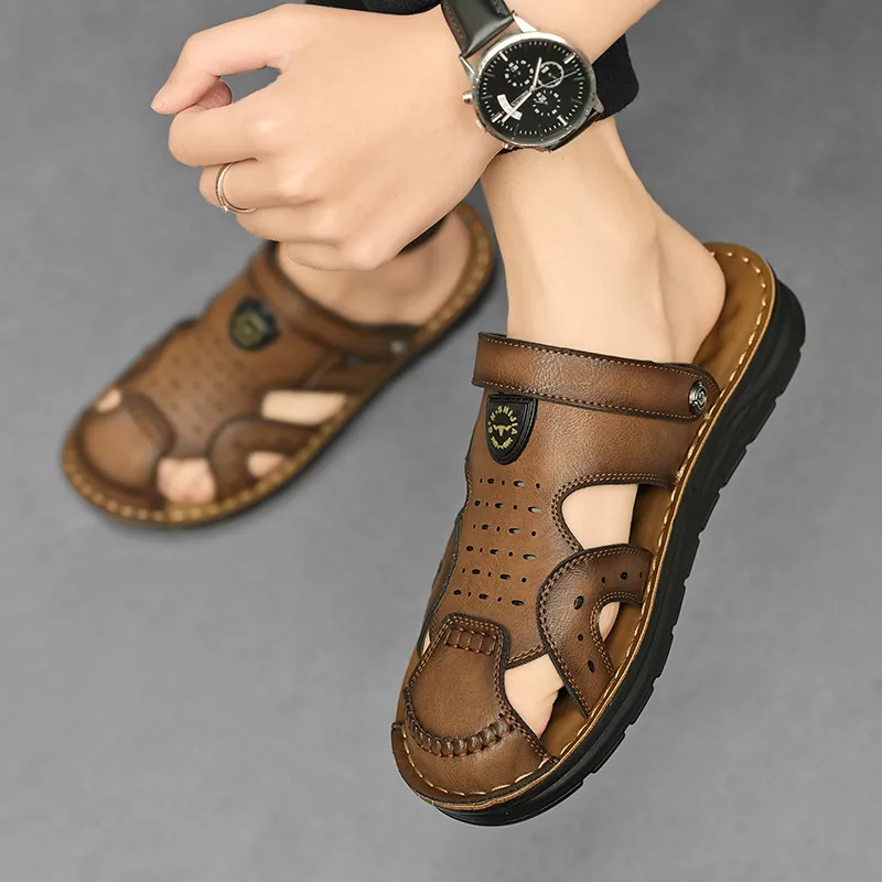 G.N.SHIJIA Beach Sandals Men Black/Yellow Brown-17
