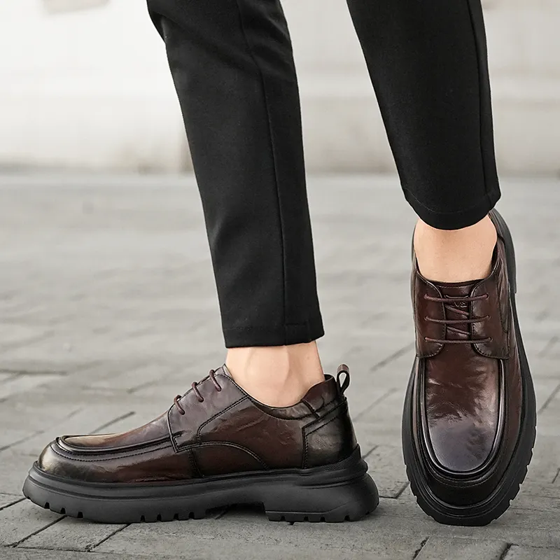 G.N.SHIJIA Dress Shoes Men Low Top Black/Brown-18