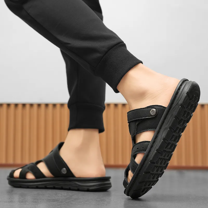 G.N.SHIJIA Beach Sandals Men Black/Yellow Brown-7