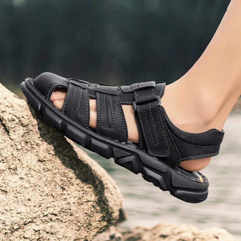 G.N.SHIJIA Beach Sandals Men Black/Light Brown-8