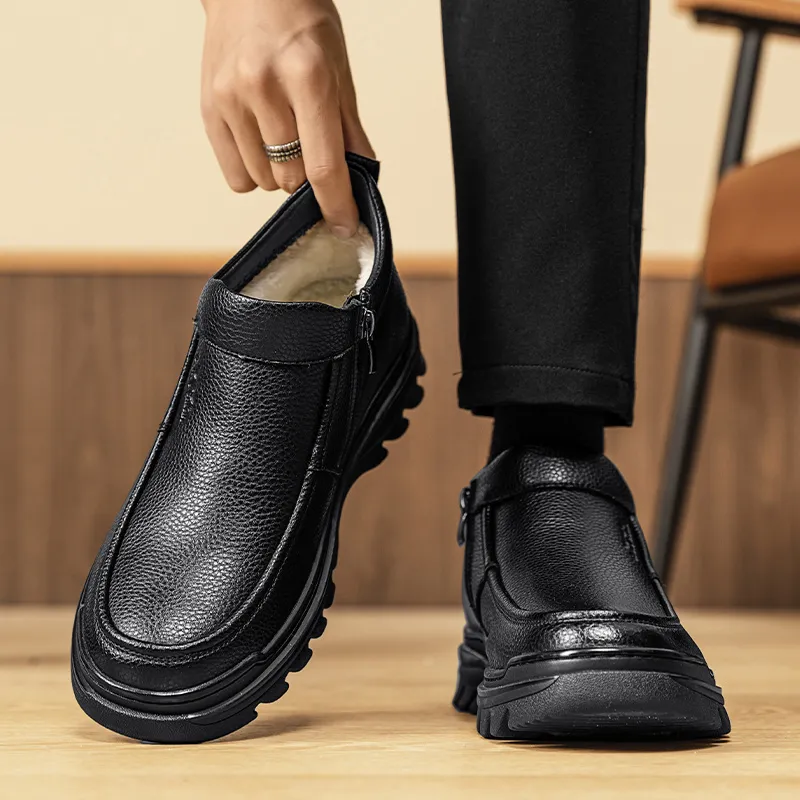 G.N.SHIJIA Men's Casual Shoes Men Mid Top Black/Brown-15