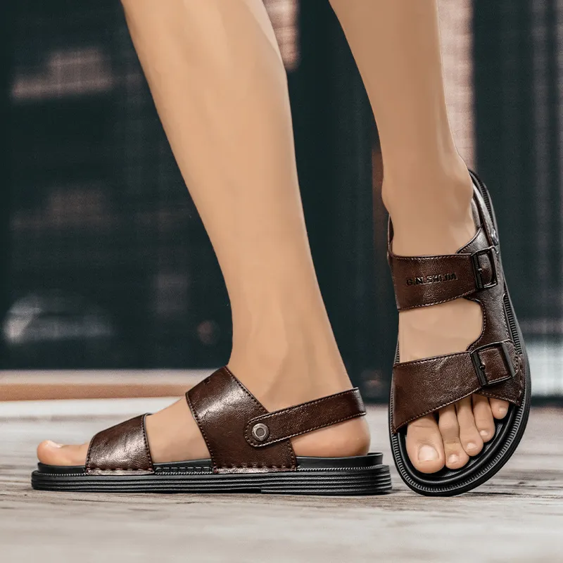 G.N.SHIJIA Beach Sandals Men Black/Brown-5