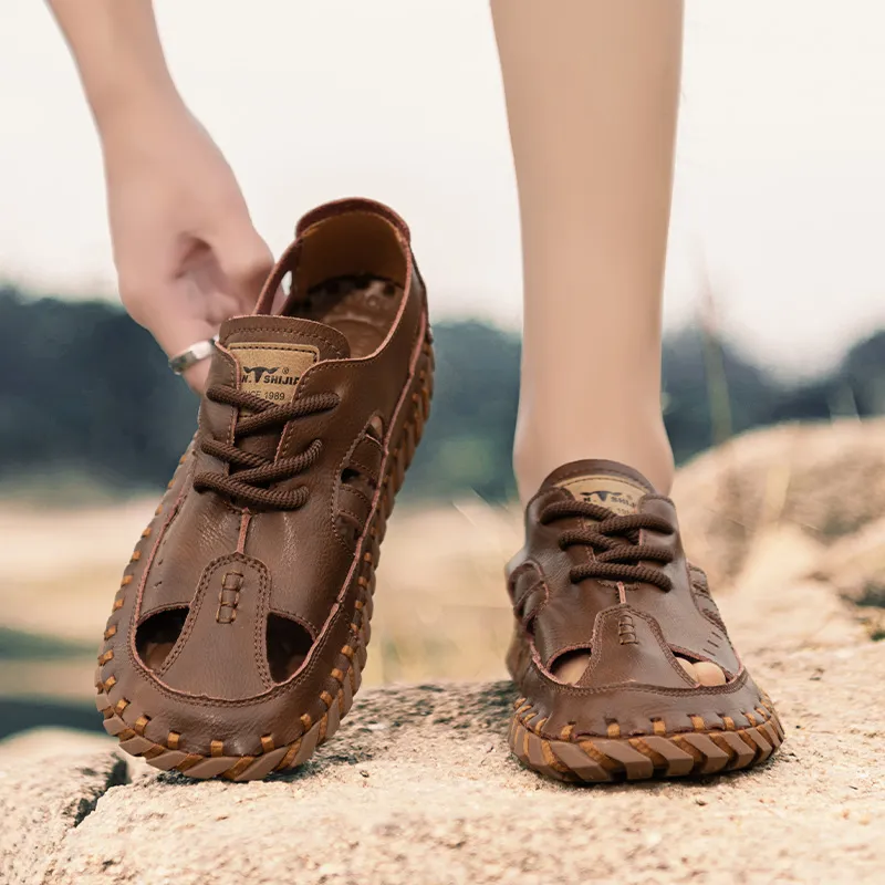 G.N.SHIJIA River Trekking Shoes Men Black/Red Brown-15