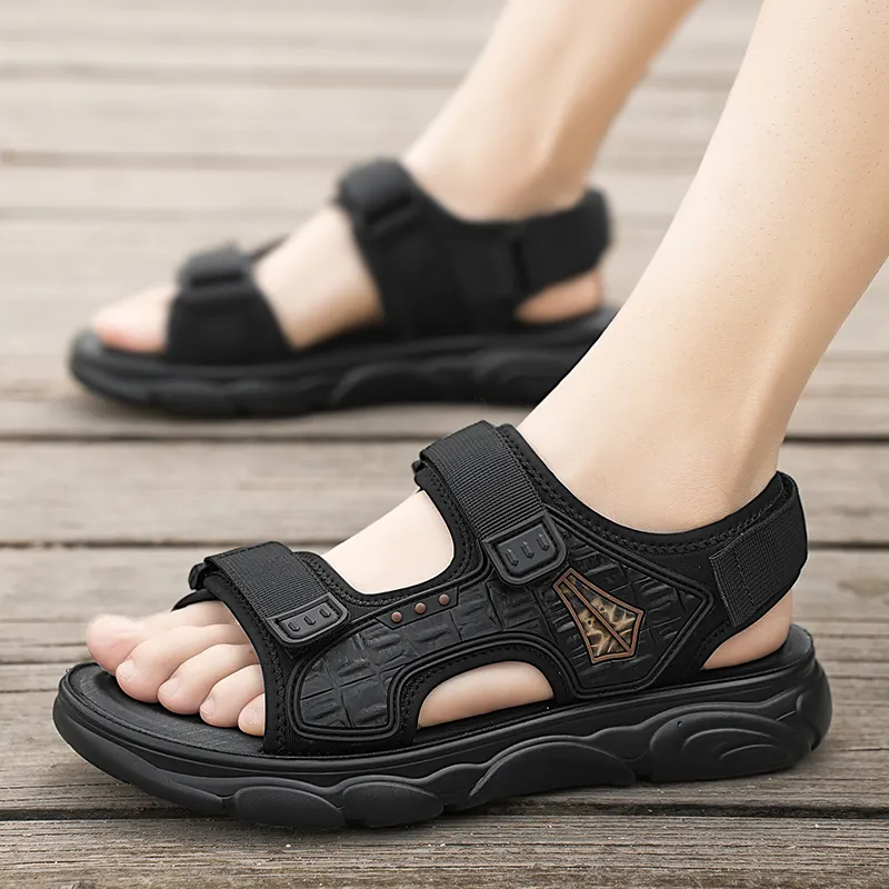 G.N.SHIJIA Beach Sandals Men Black/Khaki-8