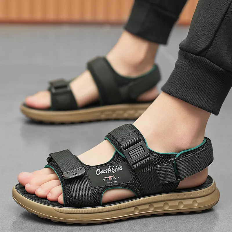 G.N.SHIJIA Beach Sandals Men Black Gray/Black Green-15