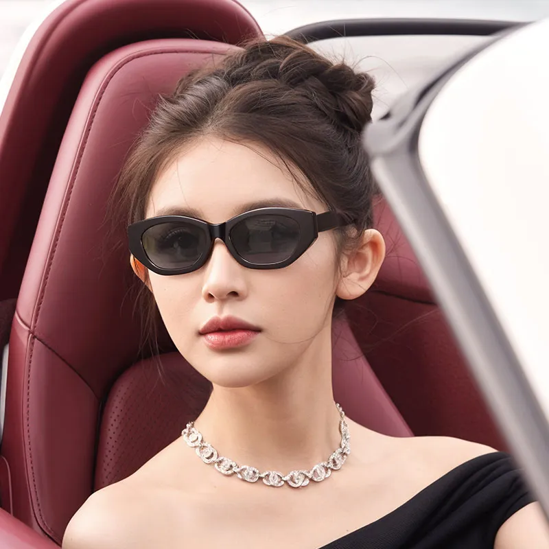 LASHION Plate Frame Cat Eye Sunglasses Unisex-3