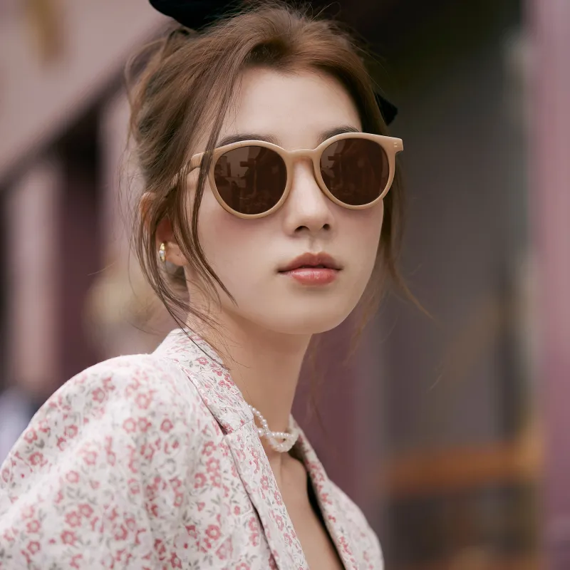 LASHION TR/Memory Plastic Round Sunglasses Women's-3