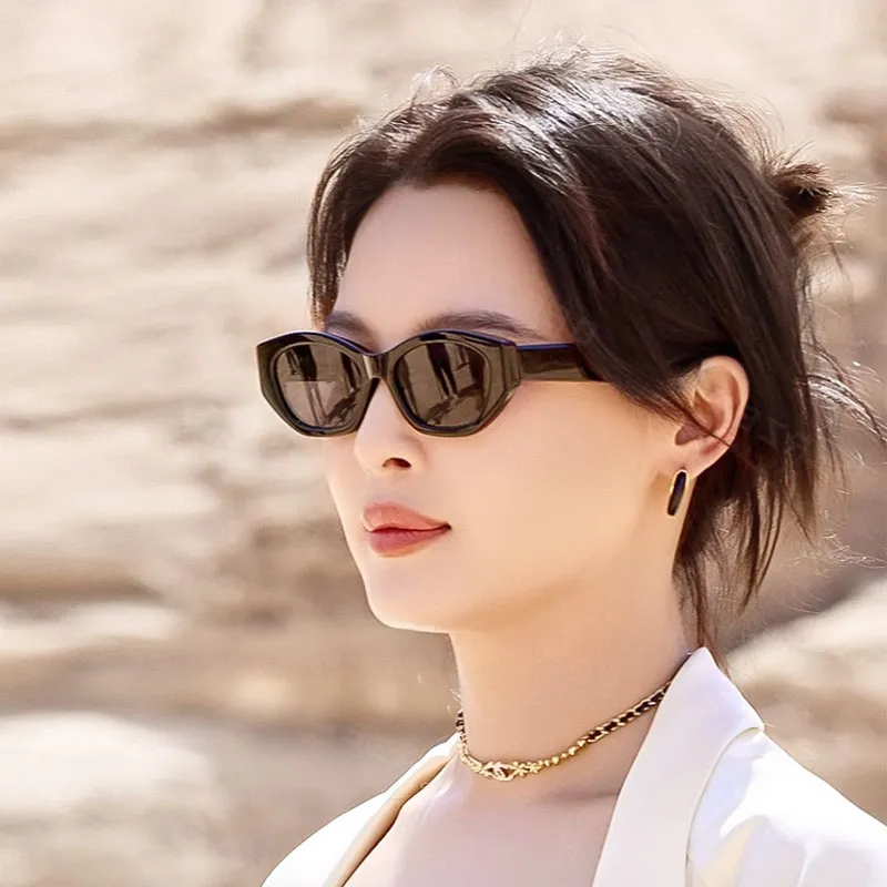 LASHION Plate Frame Cat Eye Sunglasses Unisex-5