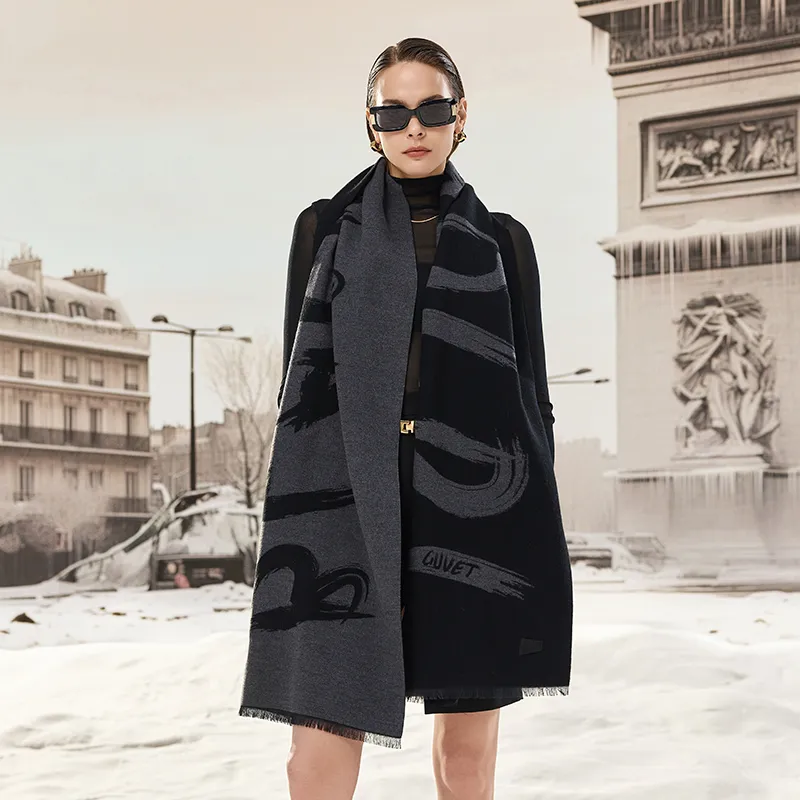 GOLDFARM Polyester Knit Scarves Unisex-5