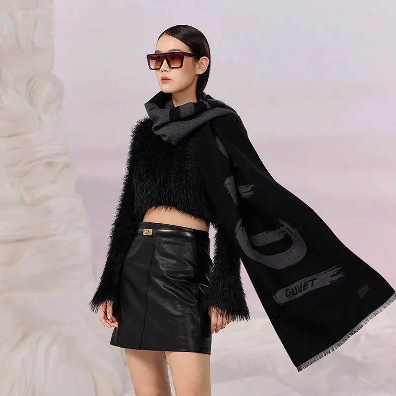 GOLDFARM Polyester Knit Scarves Unisex-3