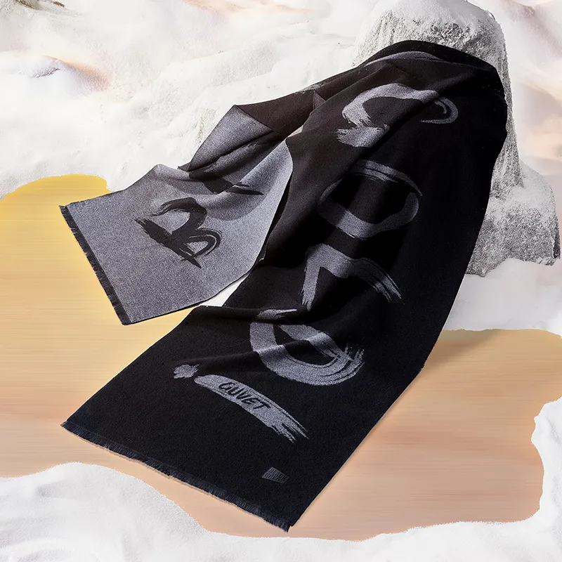 GOLDFARM Knit Scarves Unisex Black-8