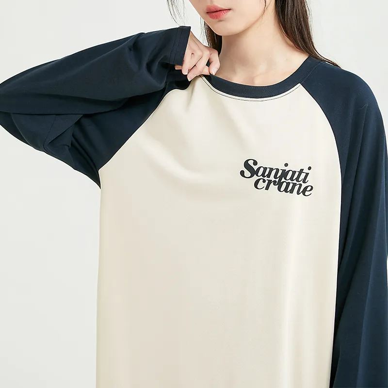 SANJATI T Shirts Women's Blue & Apricot-4