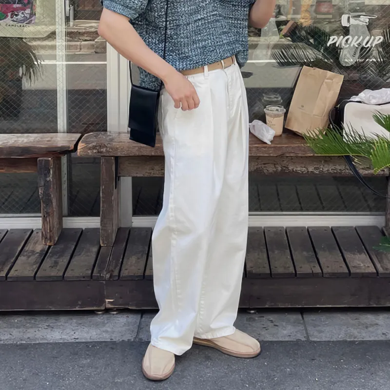 I'm David Casual Pants Unisex White-7