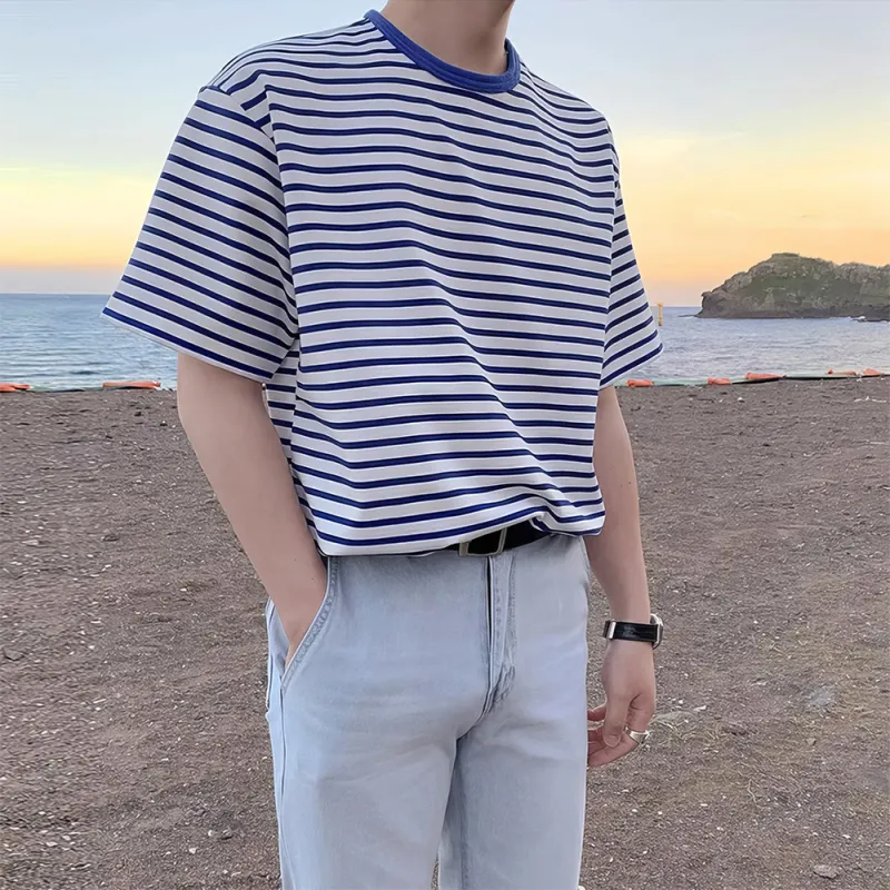 I'm David T Shirt Men's Blue Stripes-3