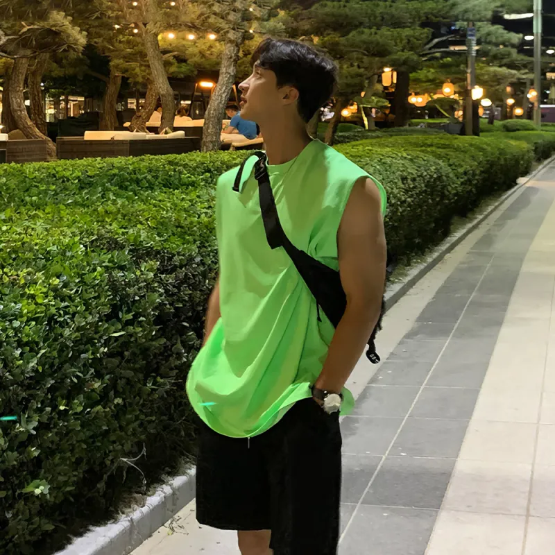 I'm David Tank Tops Men's Neon Green-3