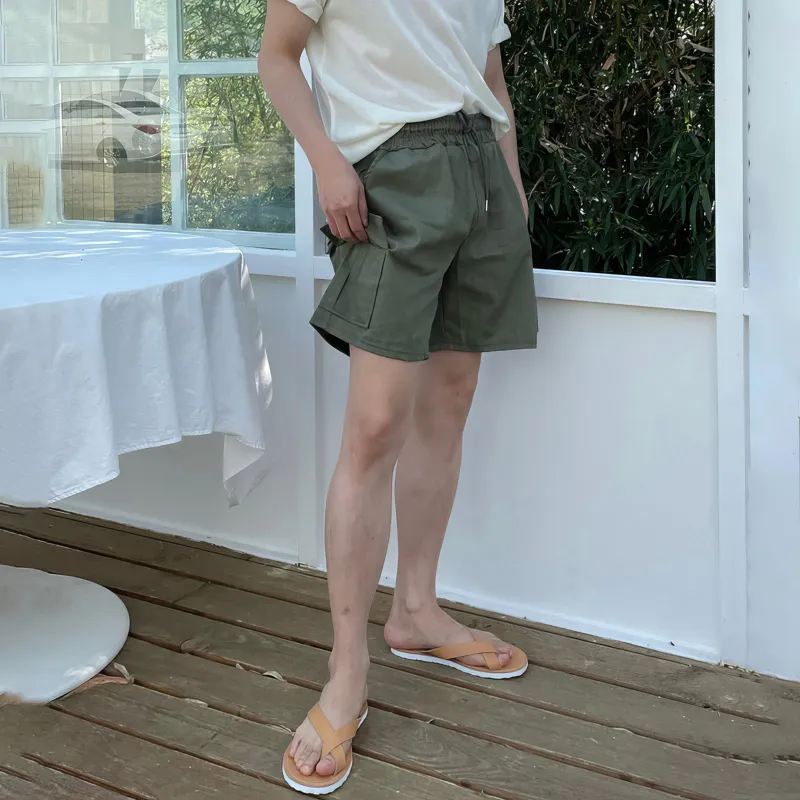 I'm David Cargo Shorts Unisex Army Green-3