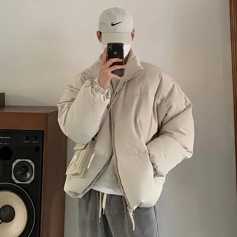 I'm David Puffer Jacket Coat Unisex Ecru-3