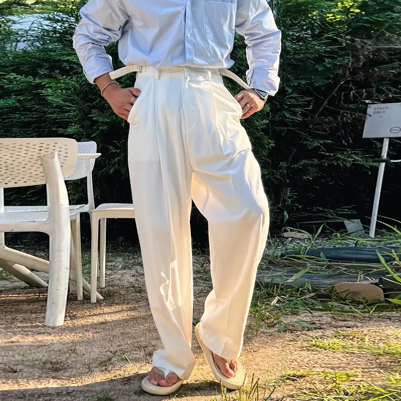 I'm David Casual Pants Unisex White-3