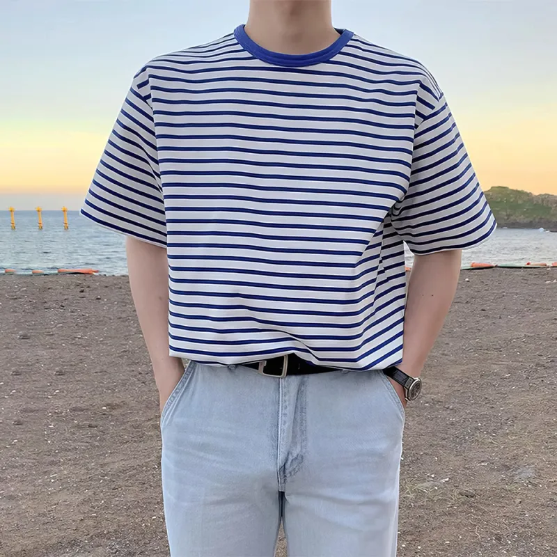 I'm David T Shirt Men's Blue Stripes-4