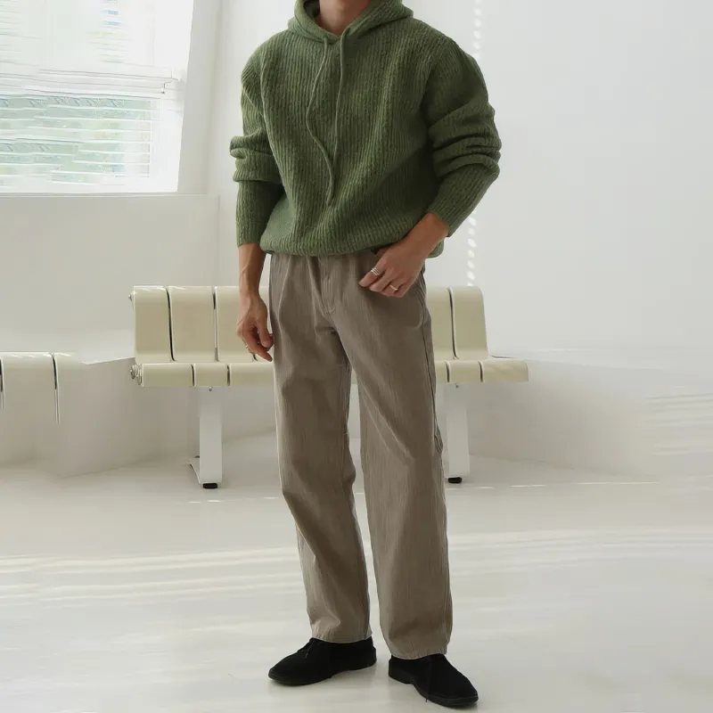 I'm David Knitwear Unisex Army Green-6