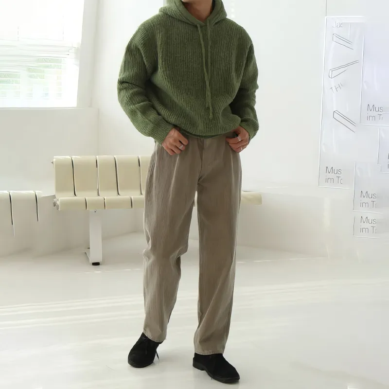 I'm David Knitwear Unisex Army Green-7
