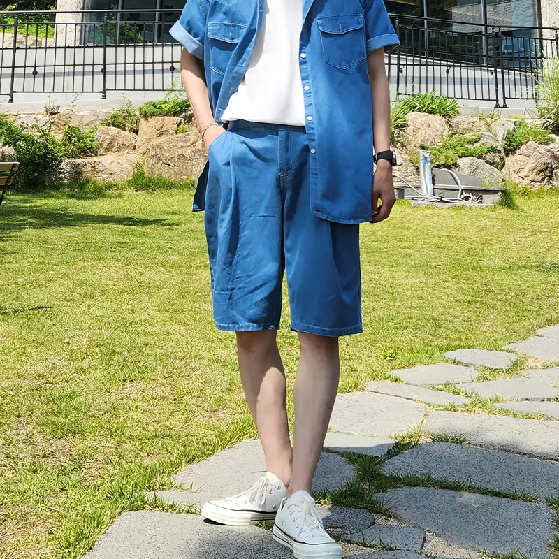 I'm David Denim Shorts Unisex Blue-2