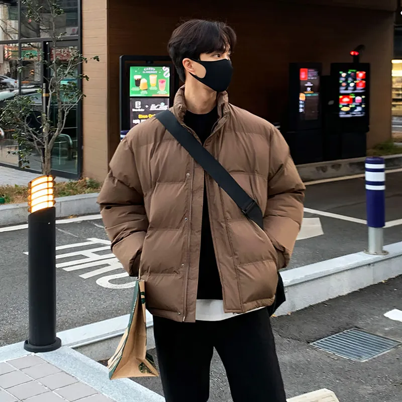 I'm David Puffer Jacket Unisex Brown-4