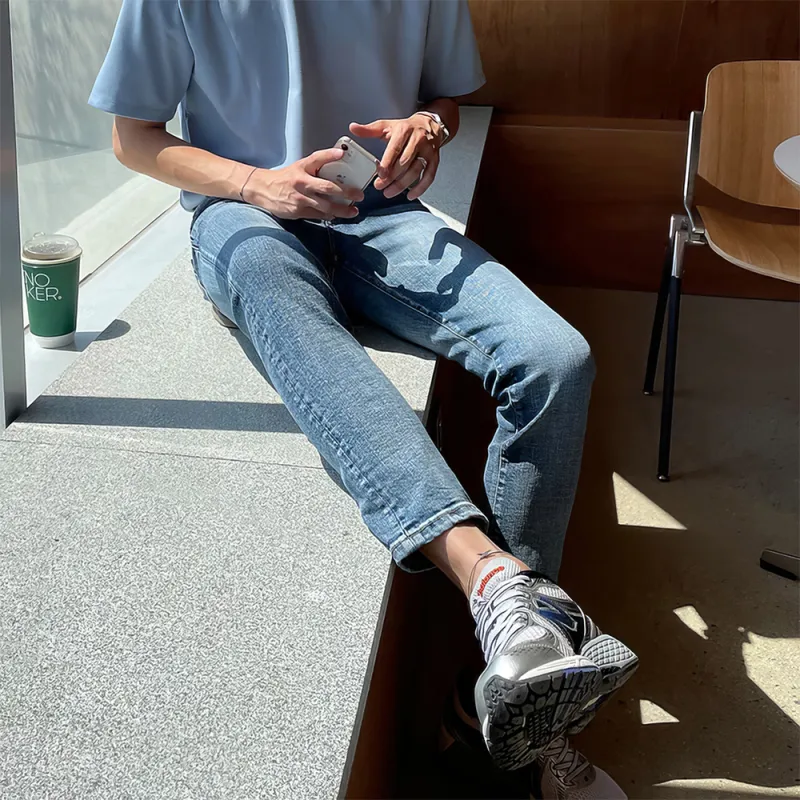 I'm David Jeans Unisex Light Blue-5