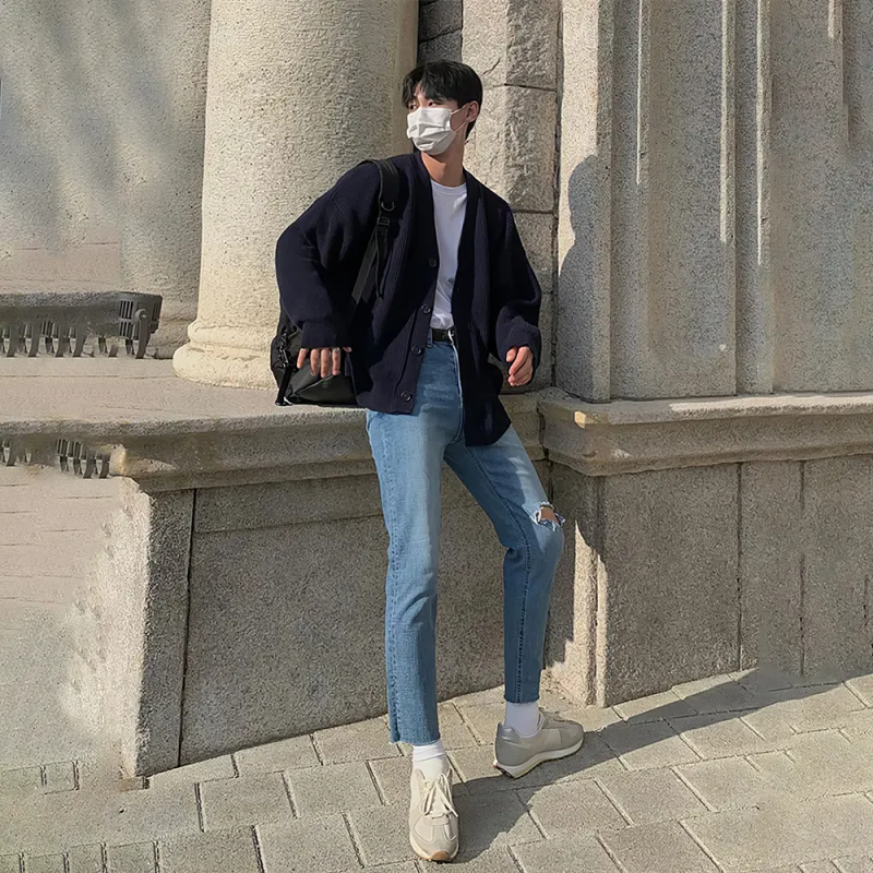 I'm David Knitwear Unisex Dark Blue-5