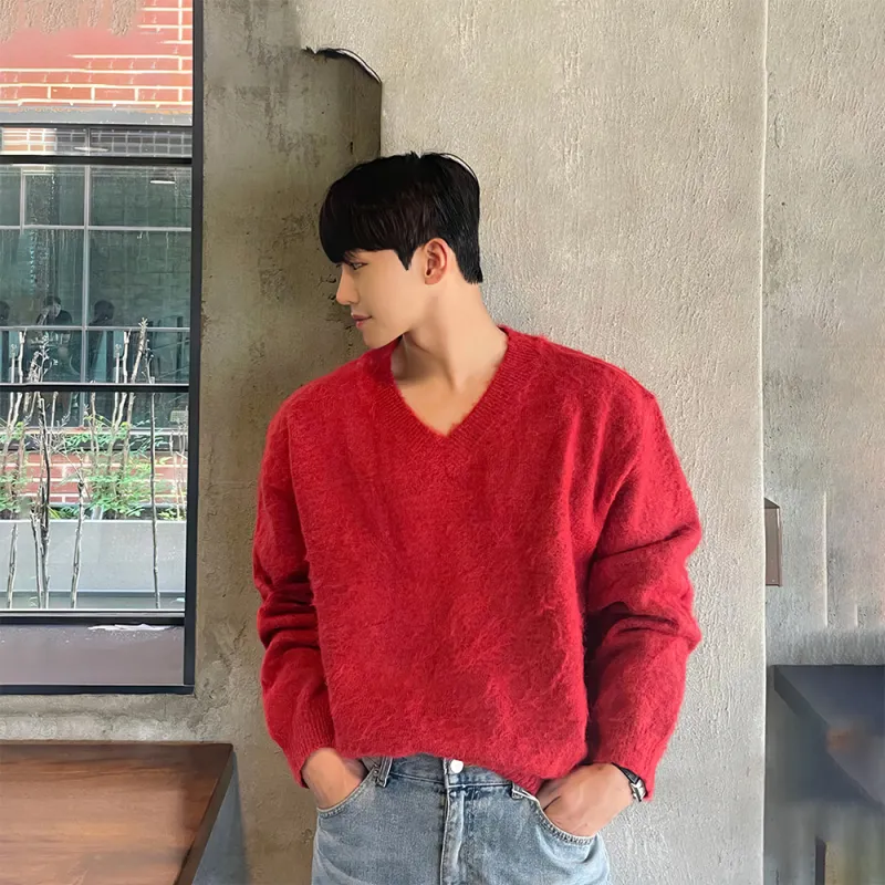 I'm David Knitwear Unisex Red-2