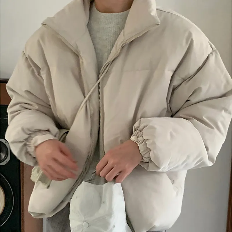 I'm David Puffer Jacket Coat Unisex Ecru-5
