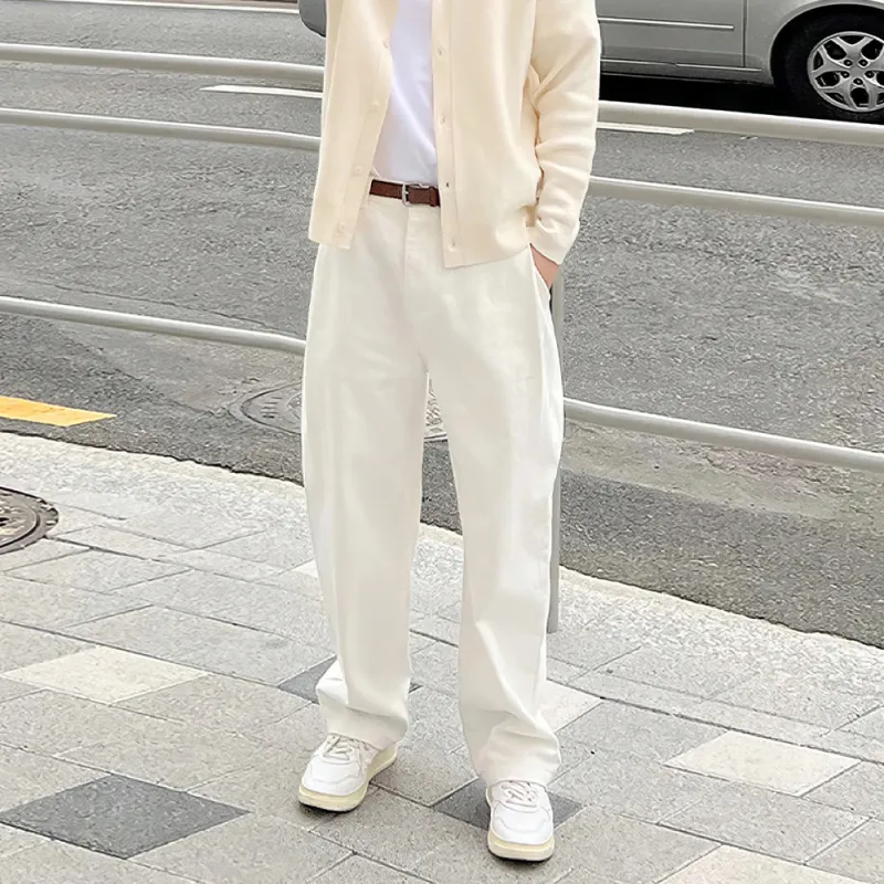 I'm David Casual Pants Unisex White-3