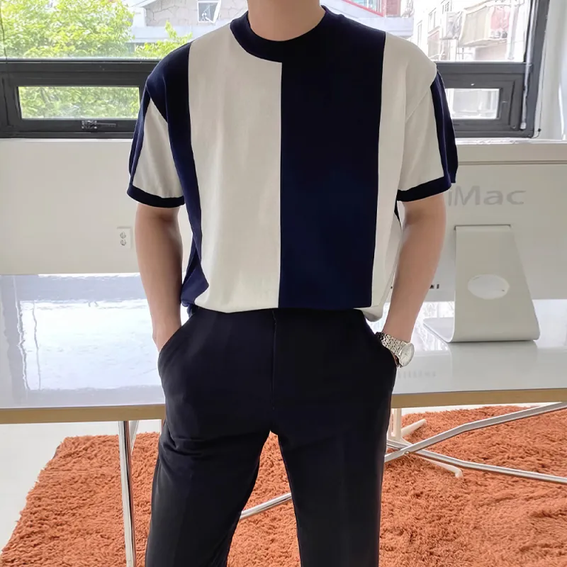 I'm David T Shirt Men's Dark Blue Stripes-2