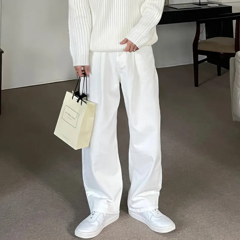 I'm David Casual Pants Unisex White-7