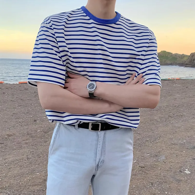 I'm David T Shirt Men's Blue Stripes-2