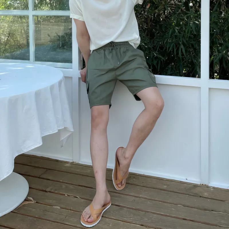 I'm David Cargo Shorts Unisex Army Green-6