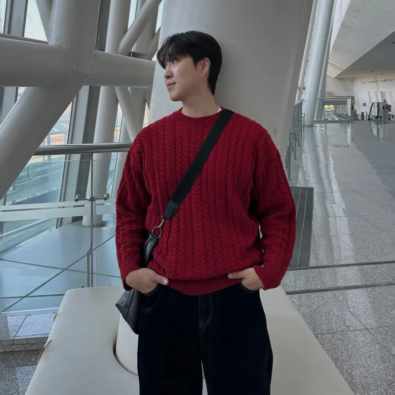 I'm David Knitwear Unisex Burgundy-2