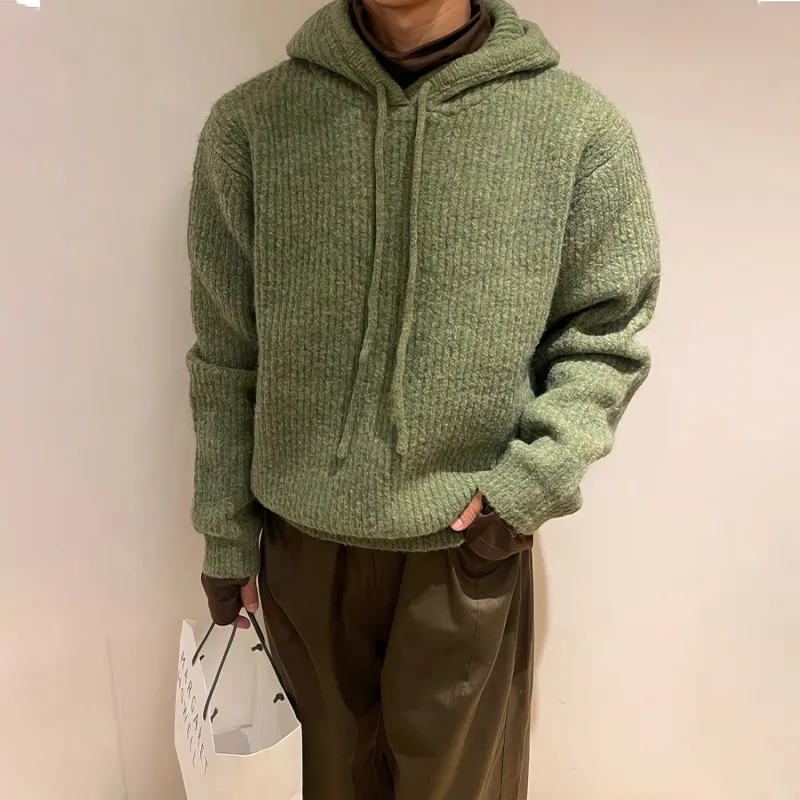 I'm David Knitwear Unisex Army Green-4