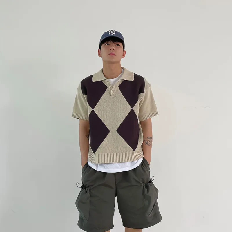 I'm David Polo Shirt Men's Apricot-5