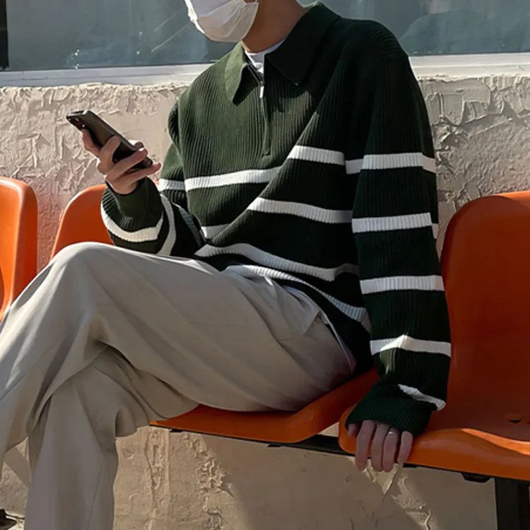 I'm David Knitwear Unisex Green-4
