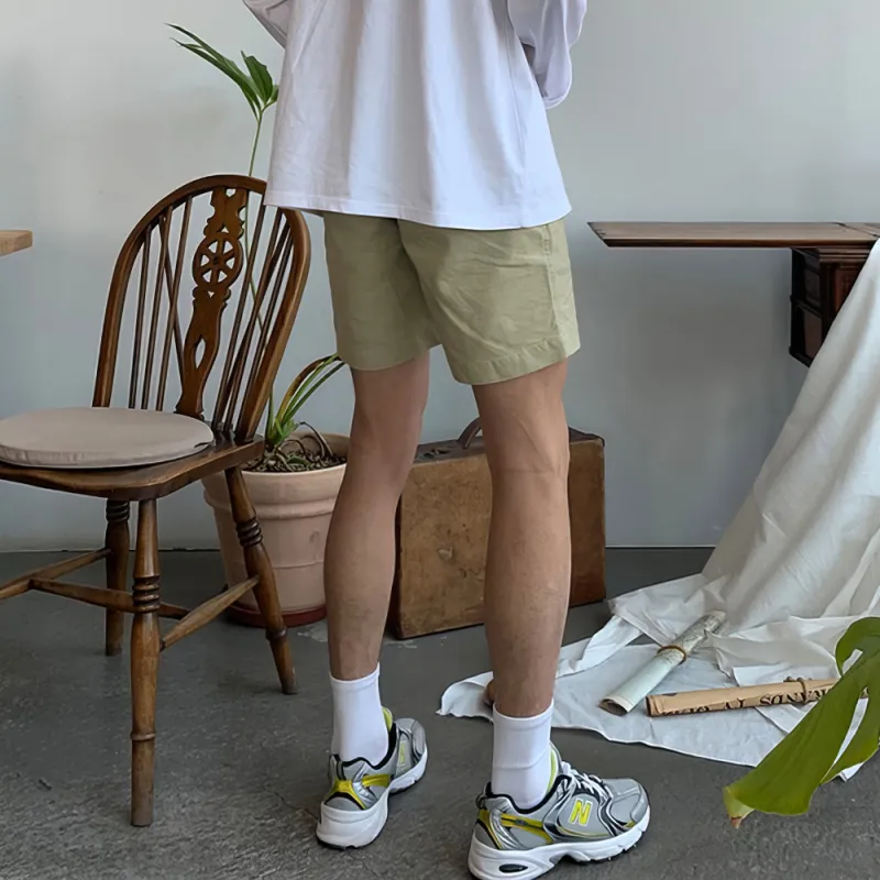 I'm David Casual Shorts Men's Light Army Green-4