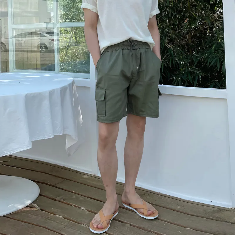 I'm David Cargo Shorts Unisex Army Green-2